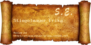 Stiegelmayer Erika névjegykártya